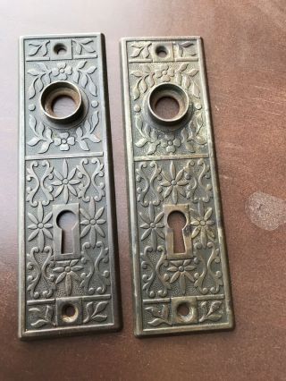 Vintage Antique Eastlake Victorian Decorative Door Back Plate Set