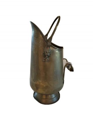 Vintage Copper/brass Lion Head Coal /ash Bucket