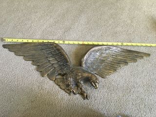 Eagle Large 29 " Wing Span Wall Hanging Cast Metal 7032 Brass Finish Vintage