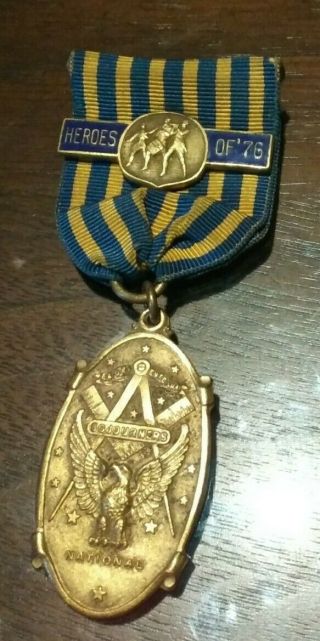 Vintage Masonic Sojourners National Medal - Heroes Of 76