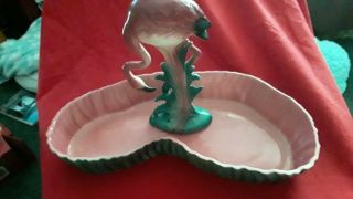 Vintage Maddux Of California Pottery Pink Flamingo Pond And One Flamingo 50s B10