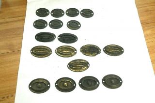 18 Antique Pull Drawer Handle Back Plates Brass Copper In 4 Matching Types