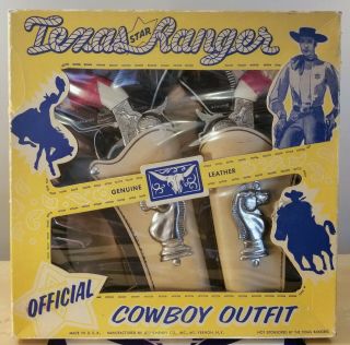 VINTAGE TEXAS STAR RANGER OFFICIAL COWBOY OUTFIT W/ BOX NEAR COMPLETE PRISTINE 2