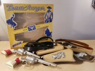 VINTAGE TEXAS STAR RANGER OFFICIAL COWBOY OUTFIT W/ BOX NEAR COMPLETE PRISTINE 3