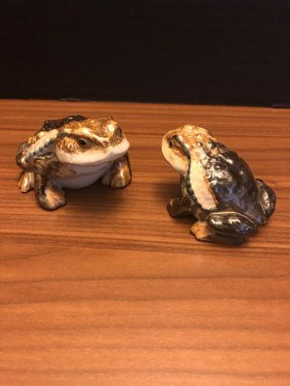 Rare Realistic Japanese Otagiri Omc Japan Pottery Toad/frog Figure Figurine