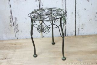Small Ornate Wrought Iron Plant Stand 9.  5 " Tall