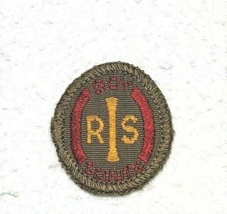 Nos Rover Instructor Boy Scout Proficiency Award Badge Brown Back Small