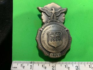 Obsolete Vintage Us Department Of The Air Force Security Police Badge Great Cond