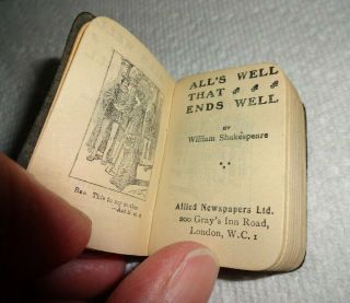 Vintage / Antique Miniature Book Shakespeare All 