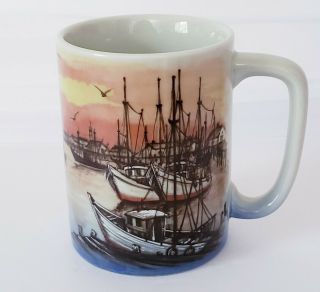 Vintage Otagiri Japan Coffee Cup Mug Ocean Port