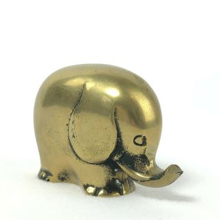 Vintage Solid Brass Mid Century Modern Lucky Elephant Figurine Made In Korea