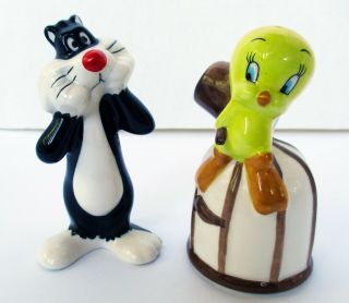 Sylvester And Tweety Bird Looney Tunes Vintage Salt And Pepper Shakers 