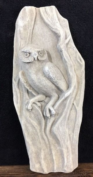 Owl In A Tree Sandstone Wall Sculpture By Vista Arts Lyons Colorado 16 " X 7 "