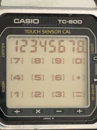 Vintage 1983 Casio Tc - 600 Touch Screen Calculator Watch Japan Module 119