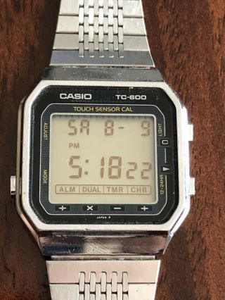 Vintage 1983 Casio TC - 600 Touch Screen Calculator Watch Japan Module 119 3