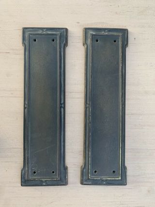 Set Of Door Push Plates Brass Vintage