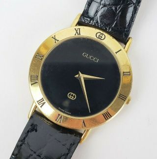 Orig.  Vintage Gucci 3000m 18k Gold Plated Men 