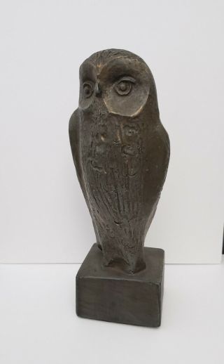 Vintage Austin Productions Modernist Owl Sculpture Figurine - 1970 -