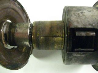 Vintage 1920s - 30s - 40s Doorknob Set - Locking Exterior Brass Knob and Glass Knob 2