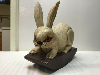 Chainsaw Carved Bunny Rabbit Hand Carved Wood Bunny Rabbit