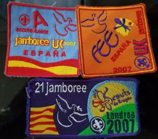 21st World Jamboree Uk 2007 Contingent Spain 3 Badge Set