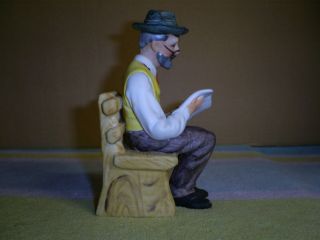 Vintage Lefton China Hand Painted 07855 Old Man Sitting On a Bench Figurine 2