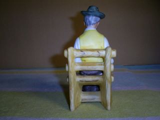 Vintage Lefton China Hand Painted 07855 Old Man Sitting On a Bench Figurine 3