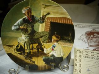 Norman Rockwell Plate By Knowles The Banjo Player - Org Box - Collector Plate
