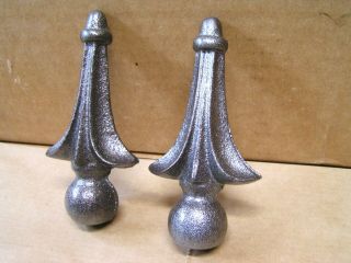 Two Solid Cast Iron Steeple Finials Oil Rubbed Pewter Finish