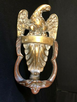 Vintage Solid Brass " American  Eagle Door Knocker  Model Number 30 "