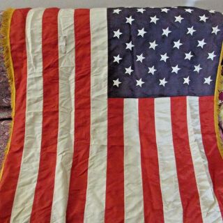 Vintage Emerson Flag Co Military Style 50 Star United States Flag Nylon/fringe