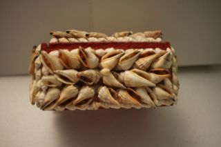 Vintage Sea Shell Covered Trinket Jewelry Box,  6 " X 3 1/2 " X 4 "