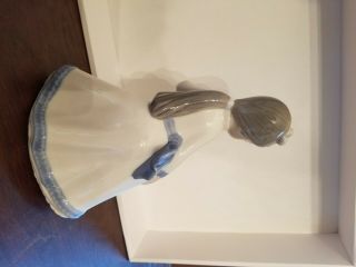 Vintage Zaphir Porcelain Girl In Flower Dress Small Figurine 7.  25 " X 4.  63 " X 4 "