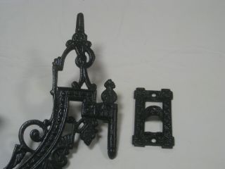 Vintage Cast Iron Oil Lamp or Candle Holder Wall Sconce With Wall Bracket 2
