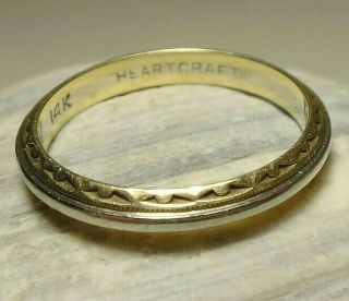 Vintage Heartcraft Sterling Silver & 14k Yellow Gold Ring Size 7