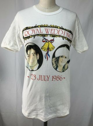 Vintage Royal Wedding T - Shirt 23 July 1986 Prince Andrew Sarah Ferguson 1980s Uk