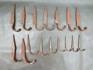 16 Antique Wrought Iron Brackets Hooks Pipe Or Wire Supports