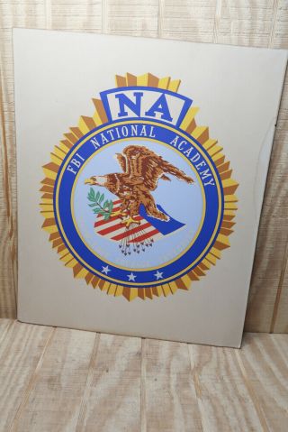 Vntg Fbi National Academy Cardboard 20x24 Poster Us Law Enforcement Memorabilia