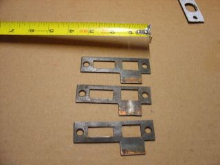 3 Vintage/ant Door Lock Striker Plates Flat