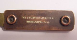 Vintage Letter Opener - Standard Lumber Co - Birmingham Alabama - Copper,  Brass