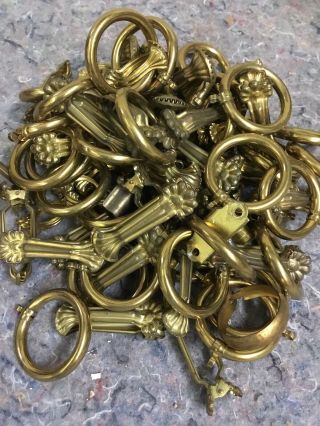Vintage Brass Rings And Clips - Curtain Hardware? - Clips Marked Germany