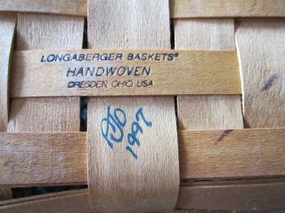 Longaberger Handwoven Basket 1997 11.  5 