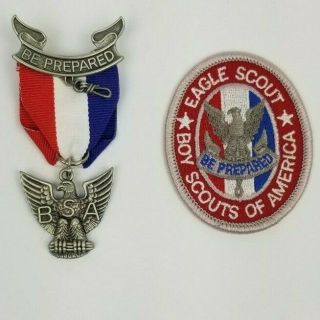 Boy Scouts Of America (cfj 3) Eagle Scout Medal & Eagle Scout Sash Patch