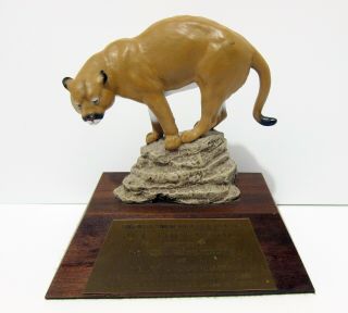 Mountain Lion Statue Award National Wildlife Federation 1965 - Cougar Puma