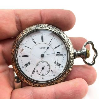 Vintage Swiss C H Meylan Brassus Pocket Watch With Boxers On The Back