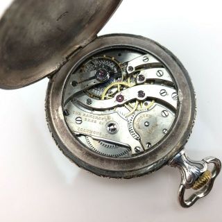 Vintage Swiss C H Meylan Brassus pocket watch with boxers on the back 3