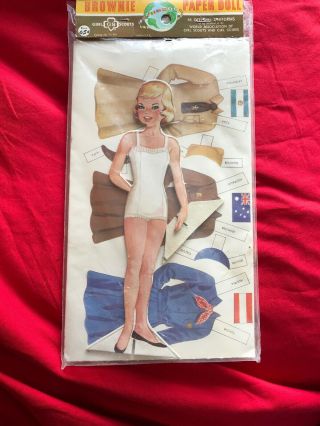 Vintage Girl Scout Brownie Paper Doll Set In Package