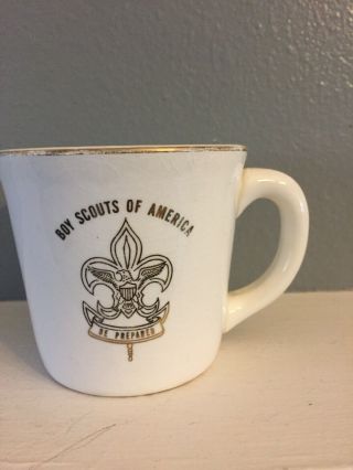 Boy Scouts Of America Mug Coffee Cup Gold Rim And Lettering - Made In Usa