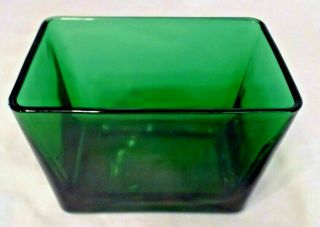 Napco Emerald Forest Green Glass Vase Rectangle 1164 Vintage 2