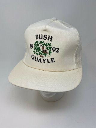 Vintage Bush/quayle 1992 Presidential Election Snapback Hat White